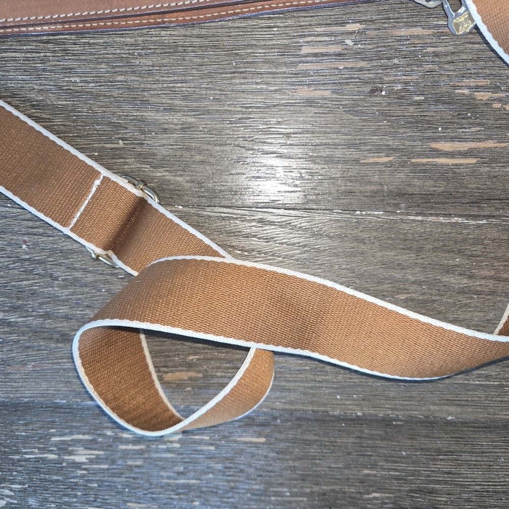 Celine Tan and Brown Crossbody Bag with Signature Style - Picture 8 of 13